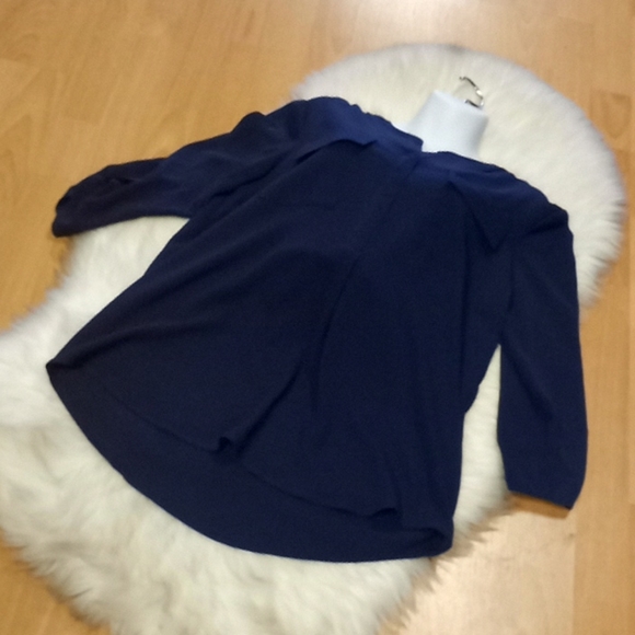 Cathy Navy Crepe Blouse - Picture 11 of 14